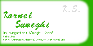 kornel sumeghi business card